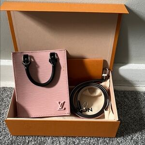 Louis Vuitton Blush Pink Tote with Black Accents